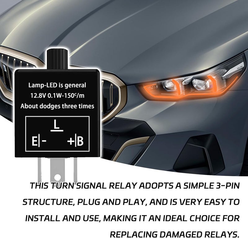 SamWinGear Flasher Relay for LED Turn Signal CF14 LED Flasher Relay 3-Pin 12V LED Electronic Turn Signal Flash Plugin Flasher for Lights Fix Hazard Warn Hyper Blink Flash CF-14 EP35(Adjustable) - Image 5